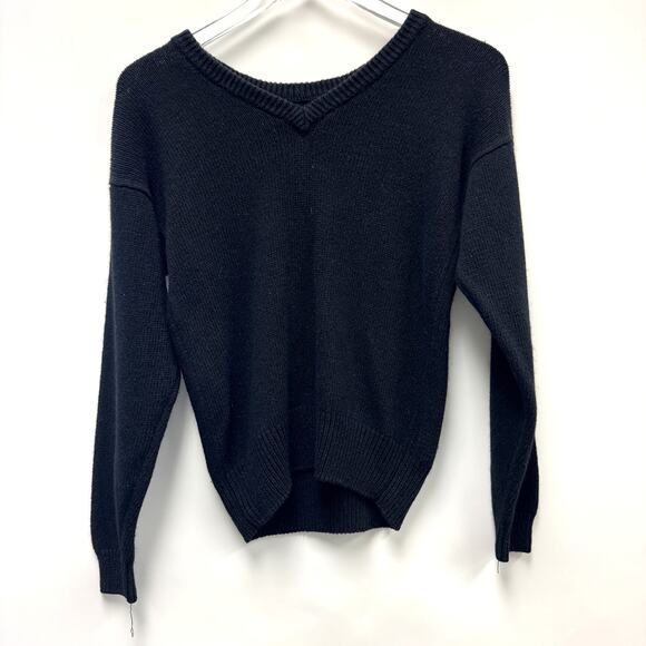 VTG Robinsons 80s Black Silk Angora Blend Sequin Embellished Sweater Sz PS - Picture 2 of 8